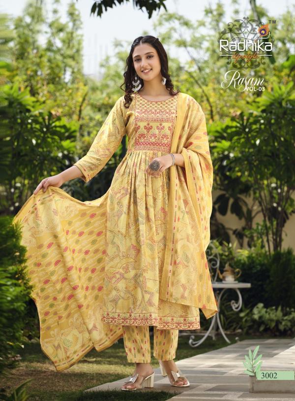 Radhika Rasam Vol 3 Masleen  Kurti Bottom With Dupatta Vollection